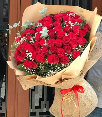 50 Kırmızı Gül Buketi 